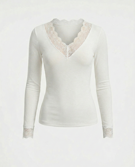 Kaşmir Kumaş Transparan Dantelli Bluz