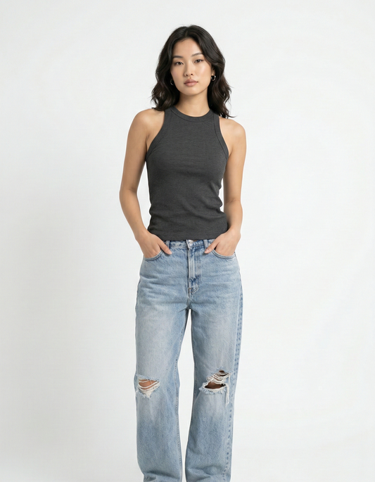 Kadın Biyeli Halter Yaka Body