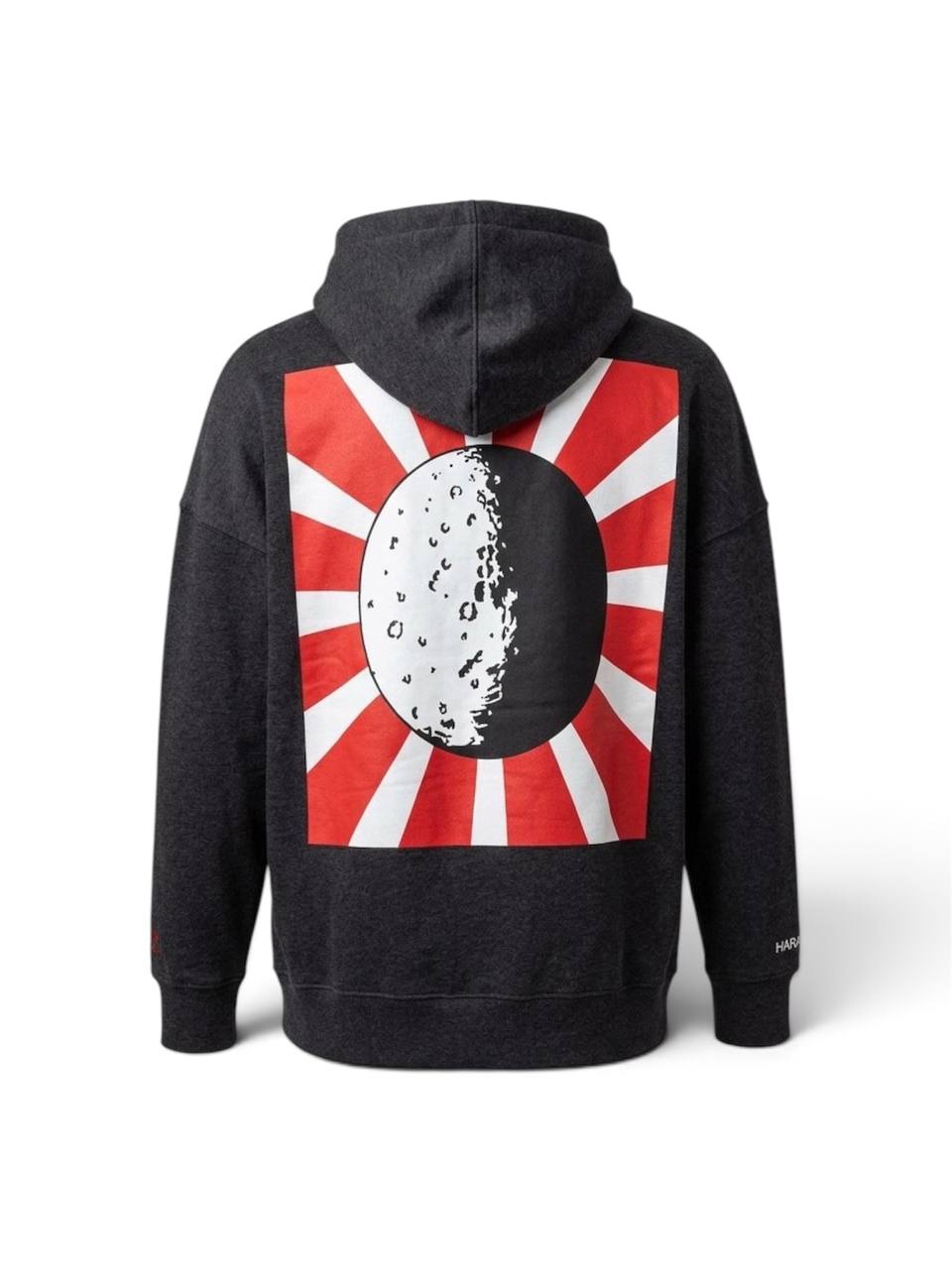 Harajuku Limited Edition Unisex Moon & Rising Sun Baskılı Kapüşonlu Sweatshirt