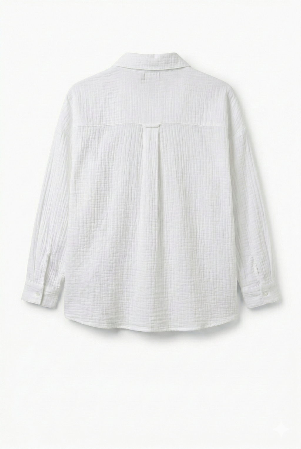 Uzun Kollu Oversize Müslin Kumaş Gömlek