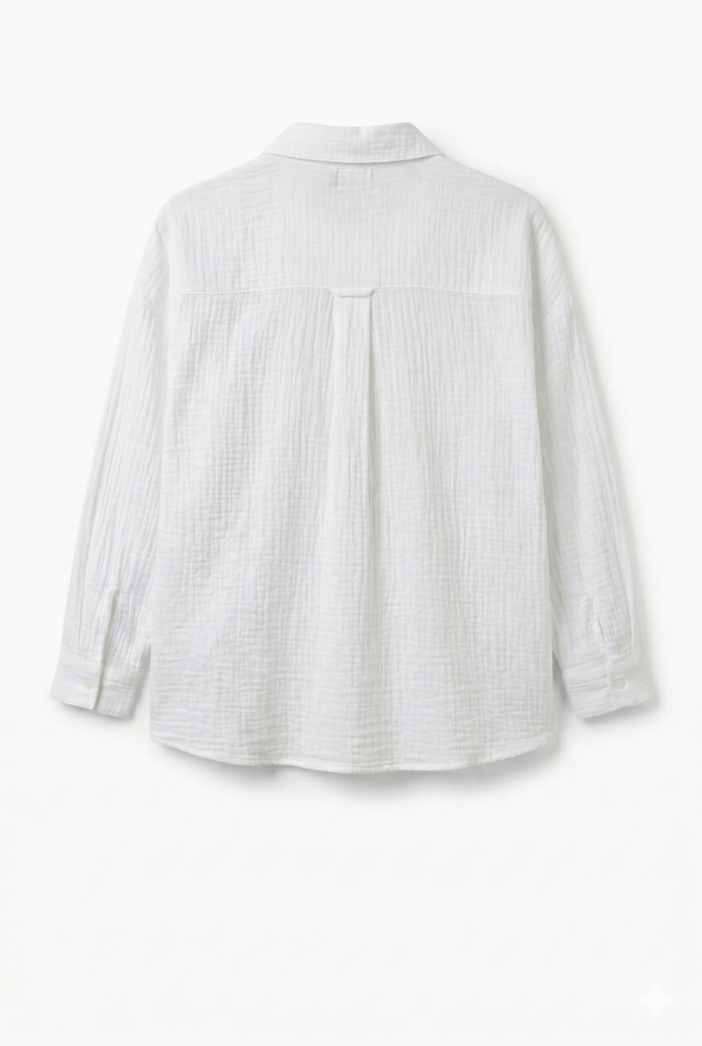 Uzun Kollu Oversize Müslin Kumaş Gömlek