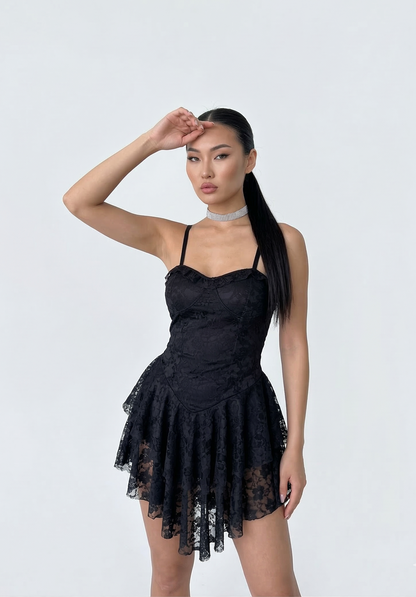 Gögsü Gloplu Sırt Dekolteli Bodysuit Model Dantel Tulum Elbise