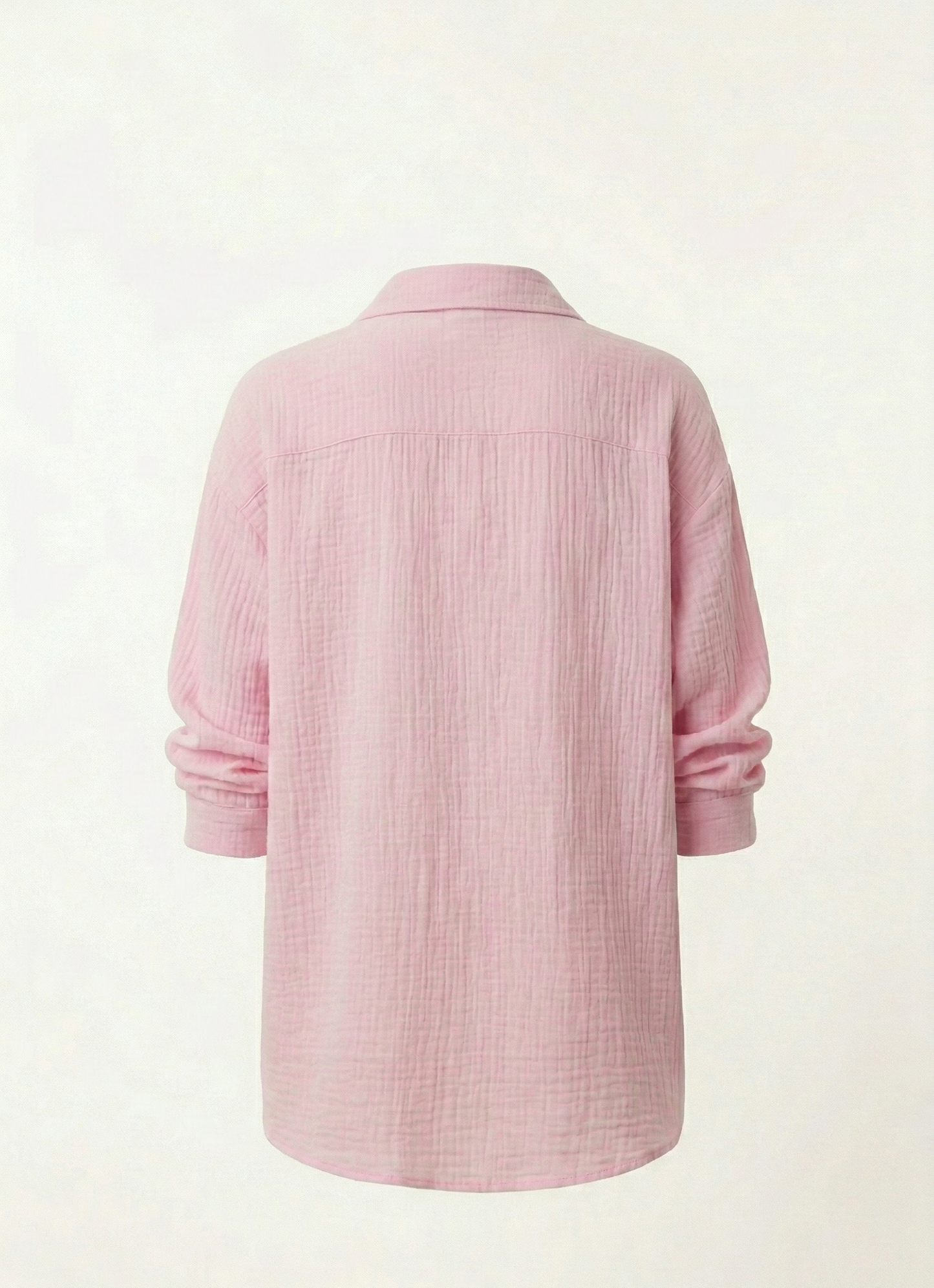 Uzun Kollu Oversize Müslin Kumaş Gömlek