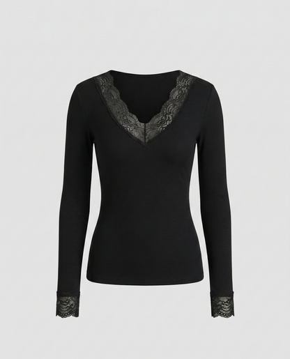 Kaşmir Kumaş Transparan Dantelli Bluz