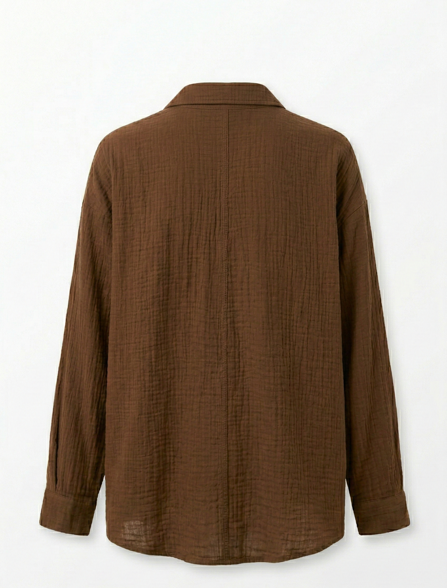 Uzun Kollu Oversize Müslin Kumaş Gömlek